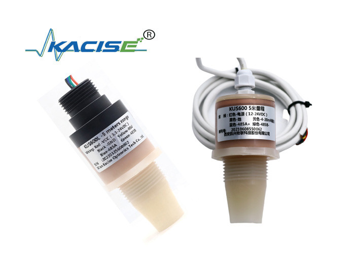 PVDF 5m Μετρητής στάθμης νερού υπερήχων 5V RS485 Υγρό εξόδου Αισθητήρας στάθμης KUS600