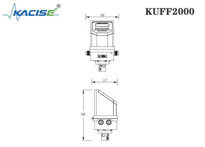 KUFF2000 σταθερός μετρητής ροής εισαγωγής υπερηχητικός για τα μεγέθη DN50mm σωλήνων - DN6000mm