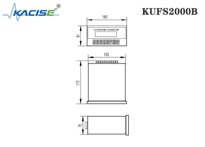 KUFS2000B Πίνακας τοποθέτησης υπερηχητικού μετρητή ροής με ακρίβεια ± 1% για σωλήνες DN50-DN6000 και RS485 MODBUS Interface
