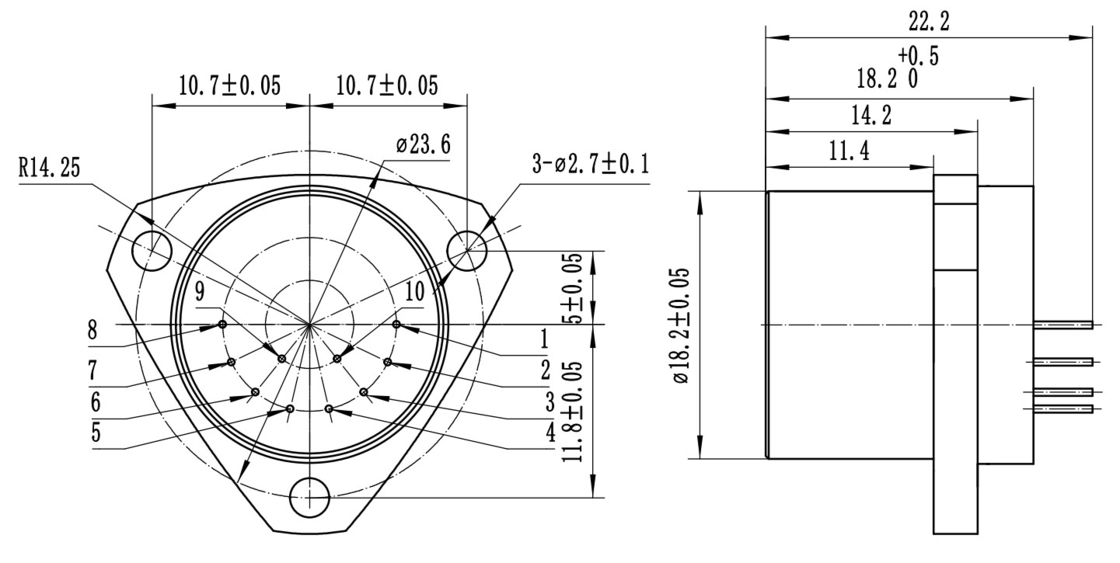 Μικρό μέγεθος 18.2mm X23mm αισθητήρας επιταχυντή υψηλής ακρίβειας με εύρος ζώνης 800-2500 Hz