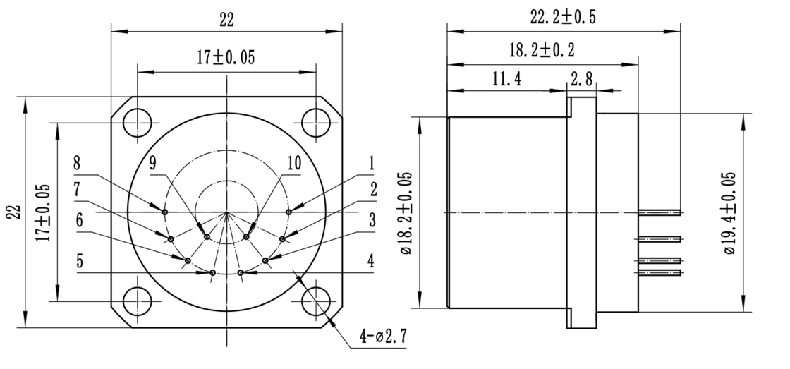Μικρό μέγεθος 18.2mm X23mm αισθητήρας επιταχυντή υψηλής ακρίβειας με εύρος ζώνης 800-2500 Hz