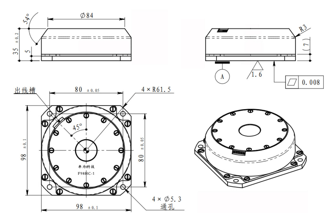 Διάταξη κλίσης ≤0,1°/H Γυροκινητήρας Βόρειος με τάση τροφοδοσίας ±5V για ακριβή πλοήγηση και Uav