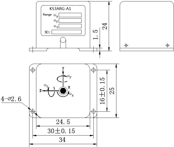Προσαρμόσιμο εύρος ζώνης 80Hz Mems Γυροσκόπιο Mems Γυροσκόπιο ευρύ εύρος θερμοκρασίας -45 ̊+80 ̊C Μη γραμμικότητα ≤0,05 ̊% FR