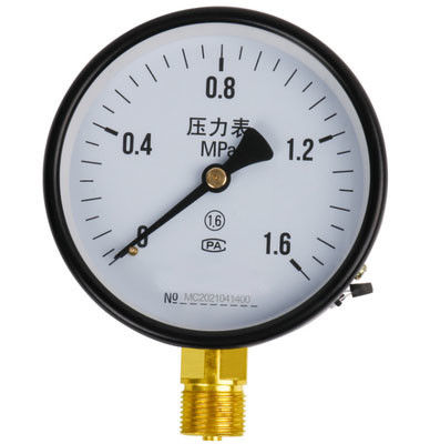 Βιομηχανικό Μανόμετρο KMC-Y100 - Καντράν 100mm, Ακτινική σύνδεση M20×1.5 Χαλκού, Σιδερένιο περίβλημα