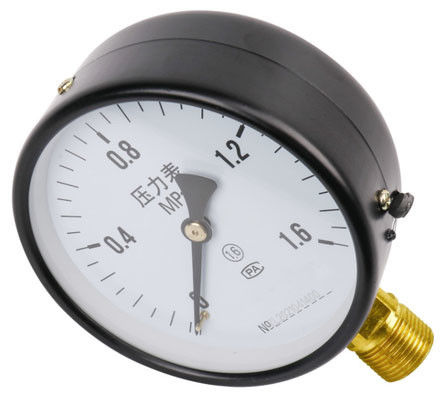 Βιομηχανικό Μανόμετρο KMC-Y100 - Καντράν 100mm, Ακτινική σύνδεση M20×1.5 Χαλκού, Σιδερένιο περίβλημα