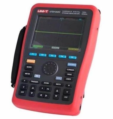 UNI-T UTD1202C Pro χειροκίνητο ψηφιακό οσκιλοσκόπιο αποθήκευσης - 200MHz, διπλό κανάλι, έγχρωμη οθόνη