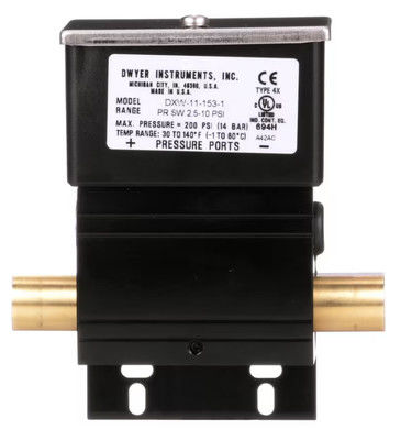Διακόπτης πίεσης διαφορικής SPDT υγρού / υγρού Dwyer Series DX (Μοντέλα DXW-11-153-1 έως DXW-11-153-4)