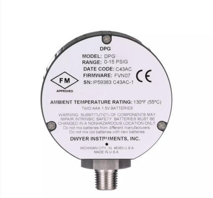 Dwyer Series DPG Ψηφιακός Δείκτης Πίεσης Βαθμός Περίβληματος Σχεδιασμένο για να πληροί NEMA 4/4X IP66 Όριο Πίεσης 2x Εύρος Πίεσης