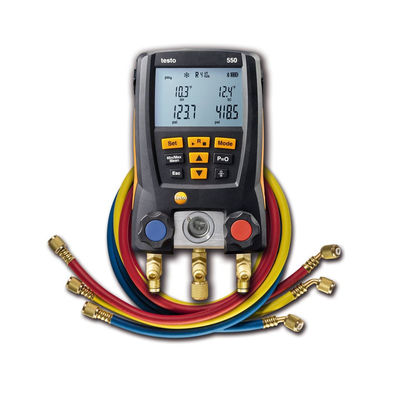 Το Testo 550 Digital Refrigerant Manifold Kit με Bluetooth Connectivity 60 προφίλ ψυκτικών και ανθεκτικό σχεδιασμό