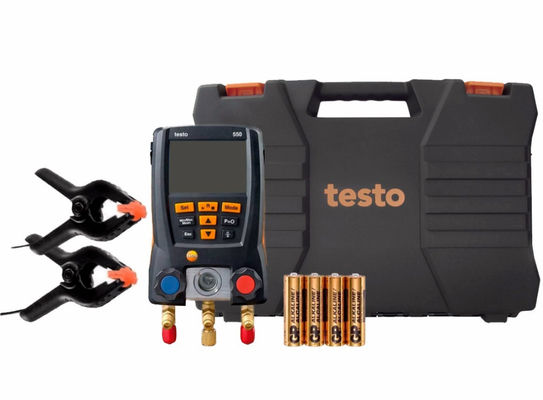 Το Testo 550 Digital Refrigerant Manifold Kit με Bluetooth Connectivity 60 προφίλ ψυκτικών και ανθεκτικό σχεδιασμό