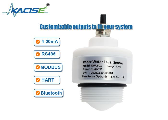 KWL801 Ασύνδετος αισθητήρας επιπέδου νερού ραντάρ με περιοχή συχνοτήτων 76GHz-81GHz 65m Περιοχή μέτρησης και ακρίβεια ±1mm